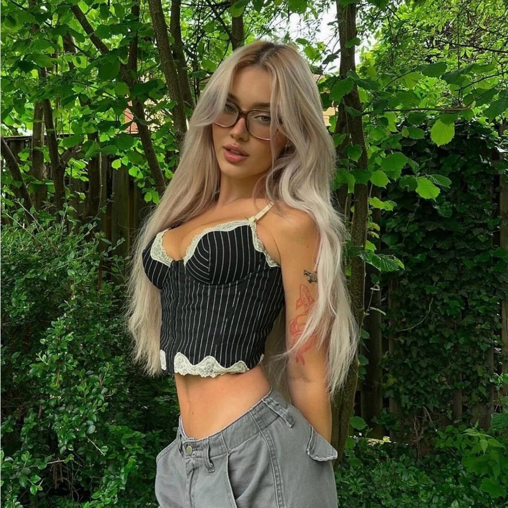 Striped Black and White Women's Top